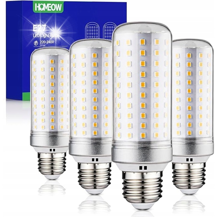Димируеми LED крушки, 12W, 1200 лумена, E27, комплект 4 броя