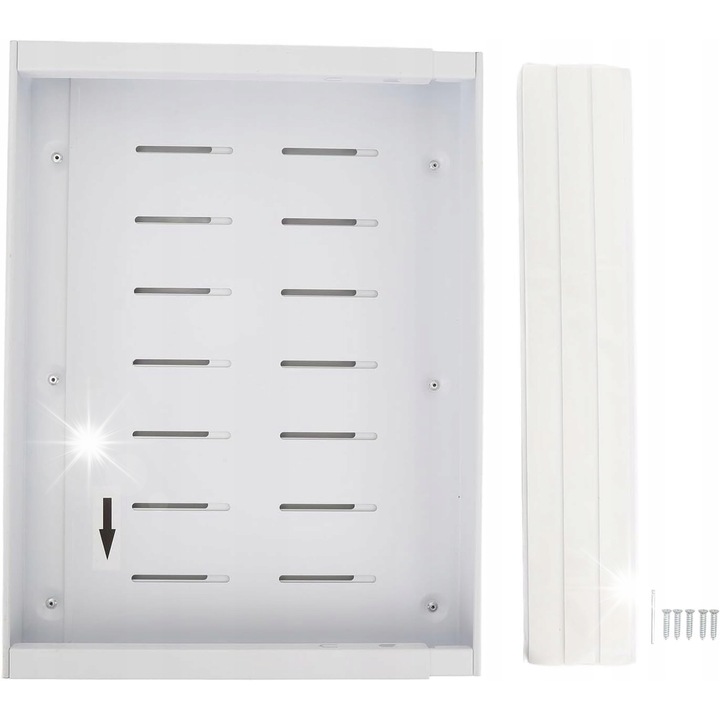 Kihúzható fiók szekrényhez, fehér, 44x34x9cm, komplett szerelőkészlet