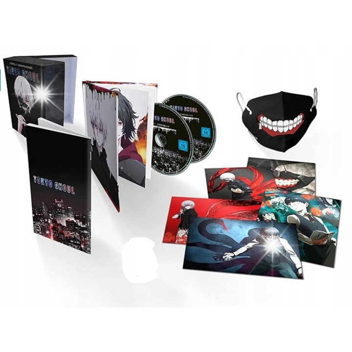 Tokyo Ghoul - Сезон 1 - Колекционерски сет с 2 DVD/Blu-ray, артбук, пощенски картички, маска, японски със субтитри PL/ENG