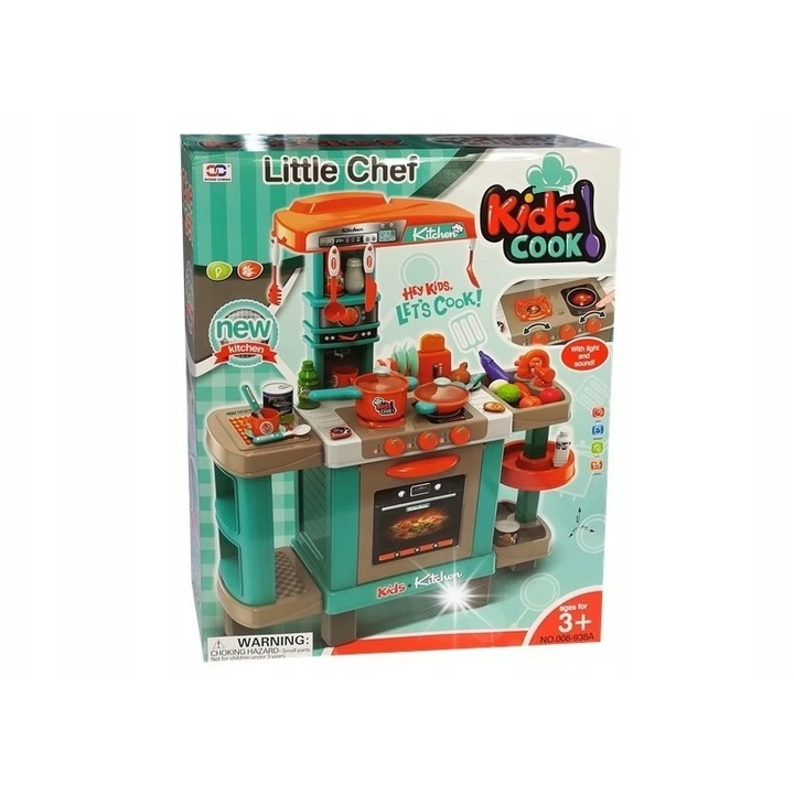 Ramiz interaktív gyermek konyha kiegészítőkkel, fényekkel és hangokkal, kék, 87x78x29cm