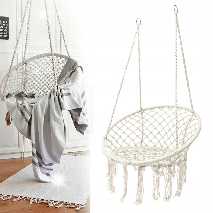 Люлка гнездо Carruzzo, 60см, 80см, бежово-сиво, за вътрешна и външна употреба