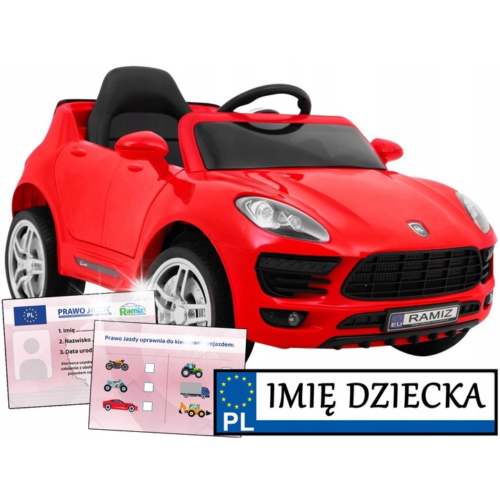 Ramiz TURBO-S elektromos kisautó gyerekeknek, 2 sebességes, EVA kerekek, 101x63x51cm, többszínű, távirányítóval