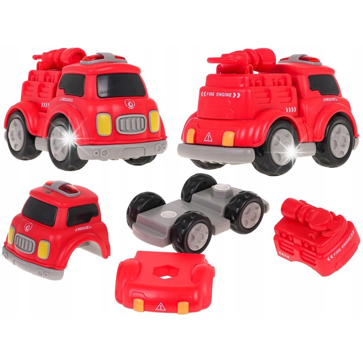 Интерактивна кола Ramiz, пожарна кола, звукови и светлинни ефекти, 18x12x10см