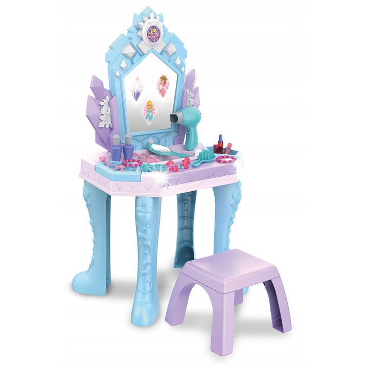 Детска тоалетка, Gotel, комплект с аксесоари, огледало, мелодии, 43x30.5x75см