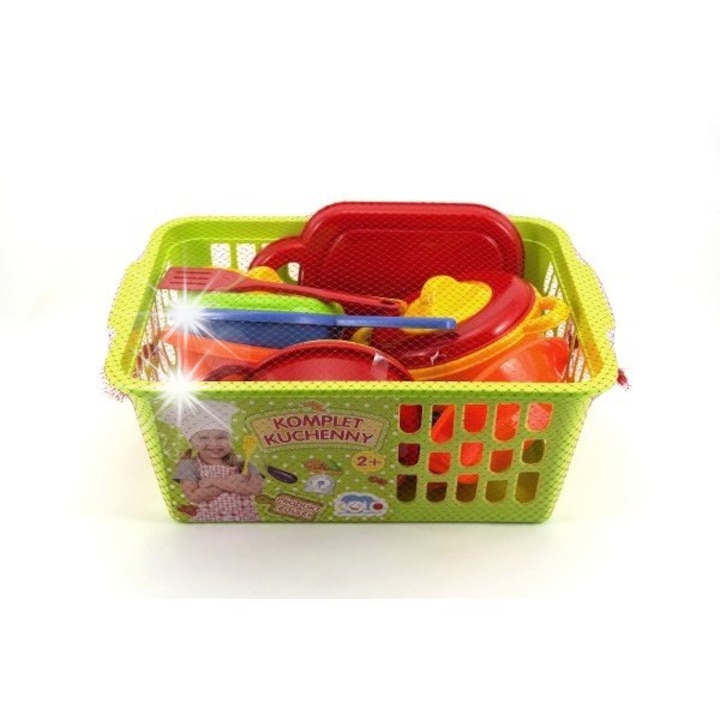 Gyermek piknik edénykészlet, Bolo, 3 színben, kosárban