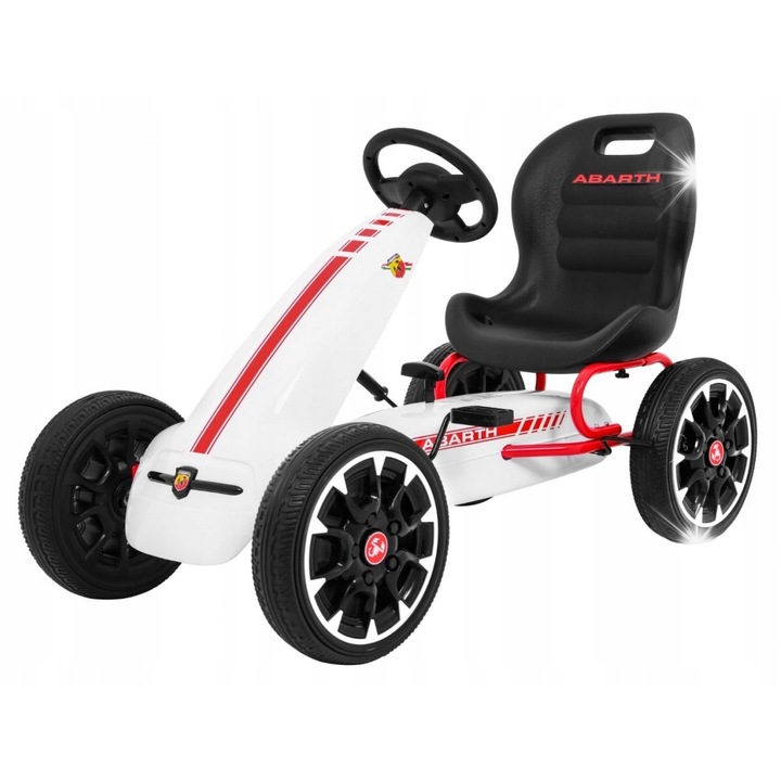 Детски картинг Ramiz, Abarth, дунапренови гуми, спирачка, 111x55x73см