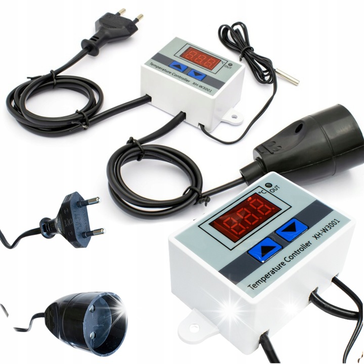 Termostat electronic 230V, 1500W, senzor NTC, rosu, 1,9 inch