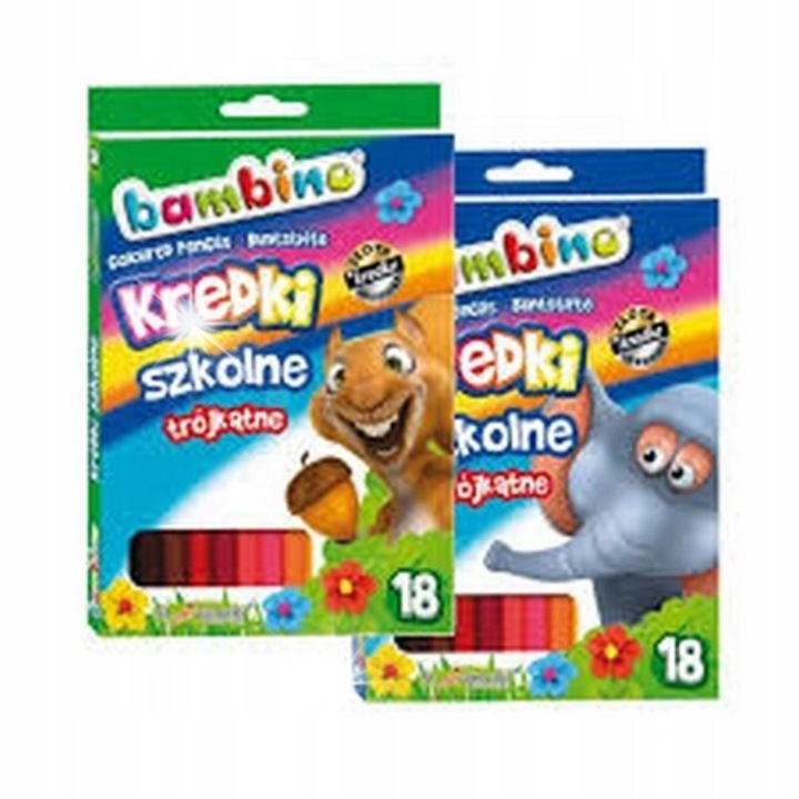 Creioane colorate ergonomice St. Majewski, set 18 culori, 18cm, forma triunghiulara