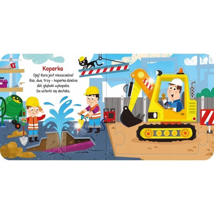 Gyermek puzzle készlet, építkezés témájú, többszínű