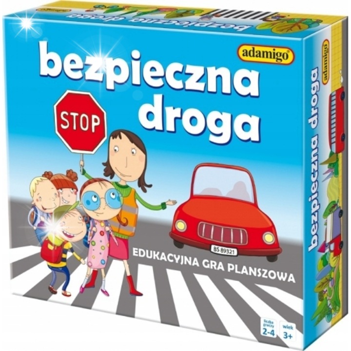 Társasjáték, Gra Bezpieczna Droga, oktató, 2-4 játékos, 34x34cm, 3 év