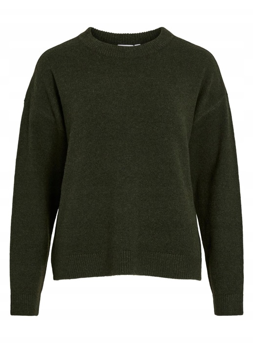 Női pulóver, Vila, Sötétzöld, Kötött, XS INTL