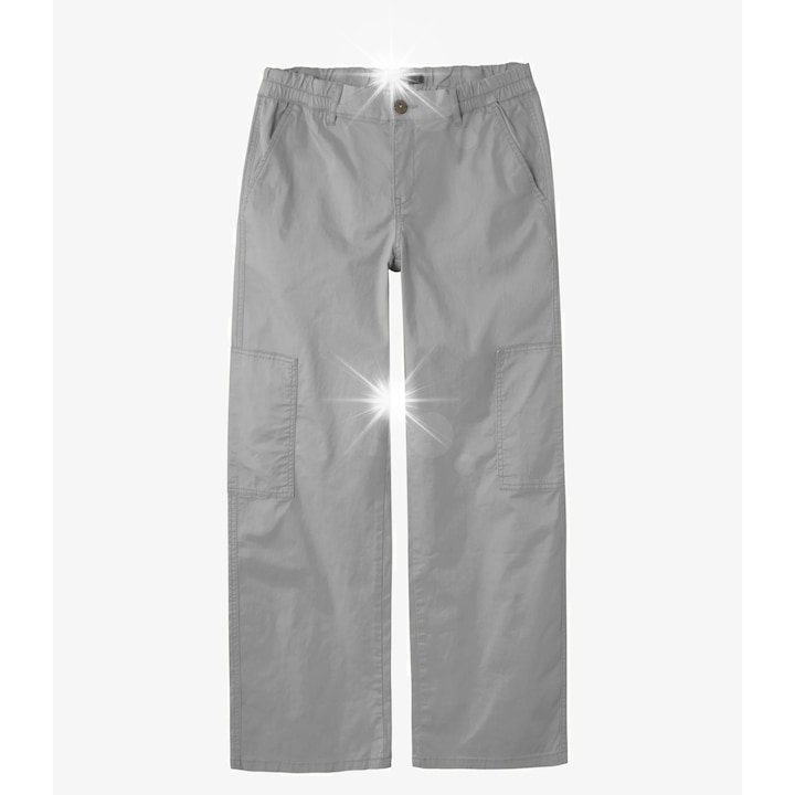 LMTD elegáns nadrág, pamut, rugalmas derék, egyszínű