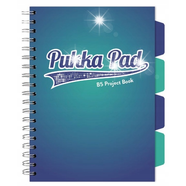 Тетрадка B5 100 страници, WPC, с книги, 4 разделителя, морски цвят
