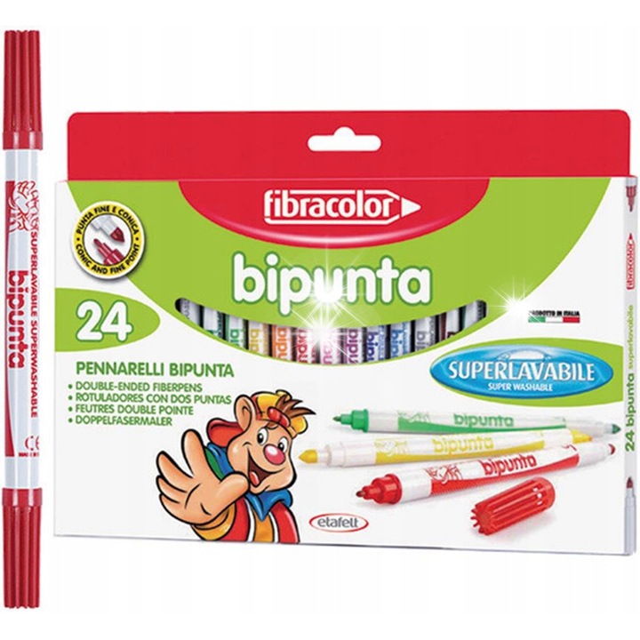 Fibracolor filctoll készlet, 24 szín, 2mm és 4,6mm