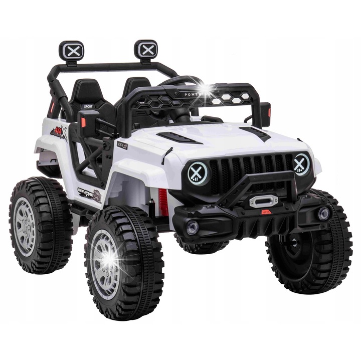 Електрическа кола Ramiz Off Road SPEED, 4 мотора, EVA гуми, 116x77x79см, бяла