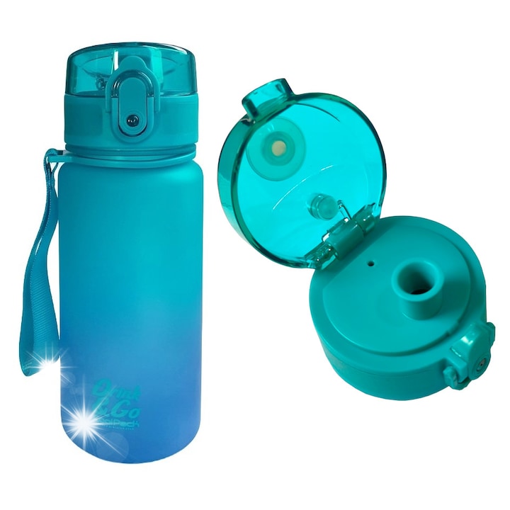 Бутилка за вода COOLPACK mini 400 мл, преливащо синьо-зелено, нетоксичен материал