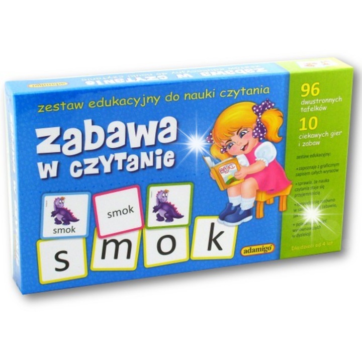 Társasjáték, 48 táblakép kép és betűvel, 10 játék