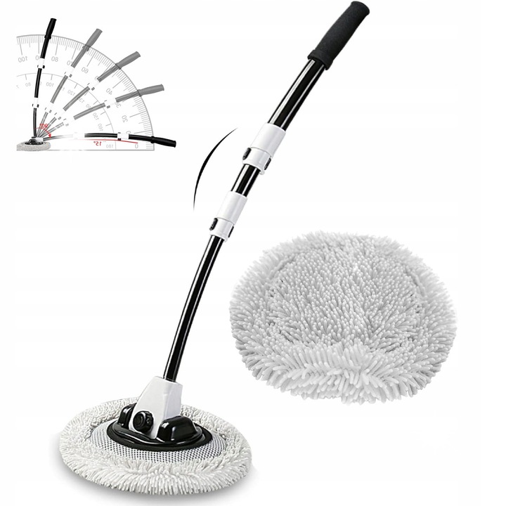 Комплект телескопични четки за измиване на кола, 90° въртене, 112 см, микрофибър, многоцветен