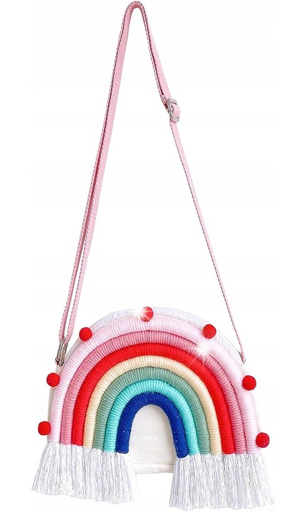 Szivárvány alakú többszínű táska állítható pánttal, 24 cm
