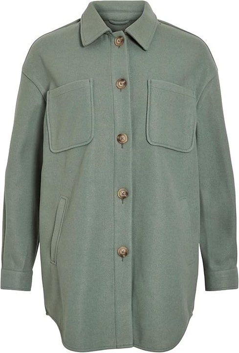 Дамско преходно яке, Vila, овърсайз, зелено, плат, L INTL