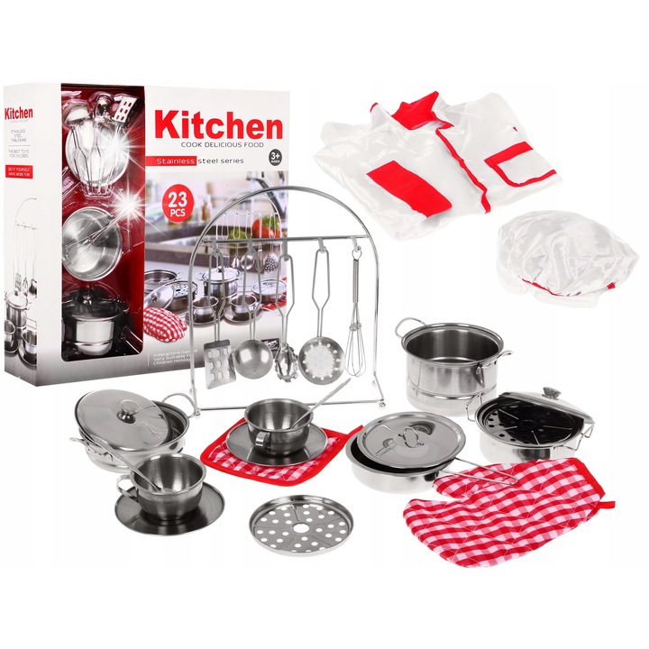 Gyermek konyhai készlet, Yuan, 23 darabos, 10x13 cm, többszínű