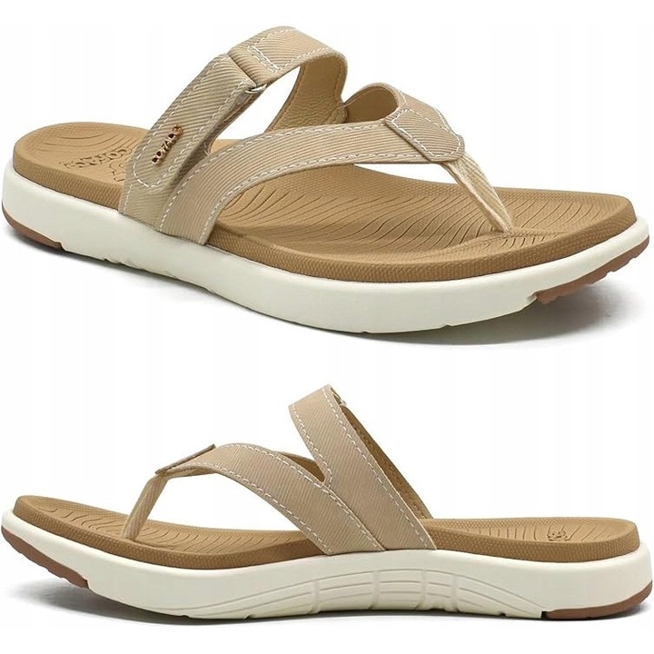 Дамски чехли Coface, бежови, синтетичен материал, противоплъзгаща подметка, 39 EU