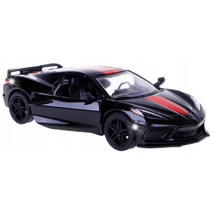 Метална количка Chevrolet Corvette Livery Edition 2021, Kinsmart, червена, 12,6x5,8x3,2см