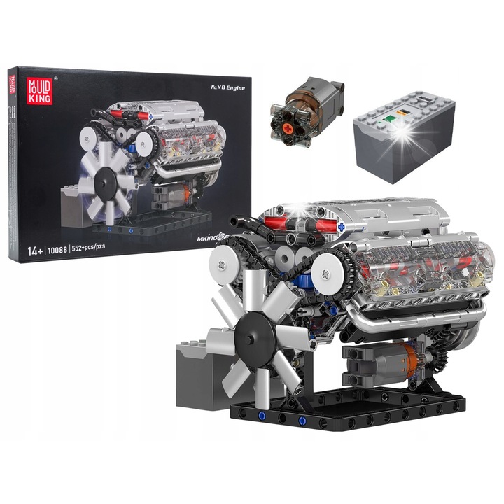 Комплект за изграждане Mould King, кlocki БЕНЗИНОВ ДВИГАТЕЛ, 552 части
