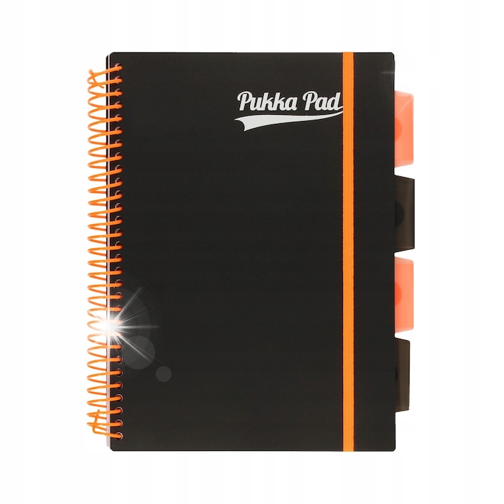 Тетрадка с разделители KOLONOTATNIK B5, 100 страници, оранжева, с 4 отделения