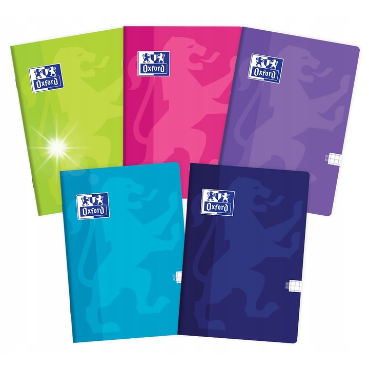 Készlet 10 db A4-es BRULIONY OXFORD füzet, 56 oldal, margóval, soft touch borító, Optik Paper papír