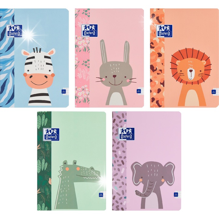 Oxford Kids A4 32K füzet szett, 10 db, puha borító, Optik Paper papír, fehér