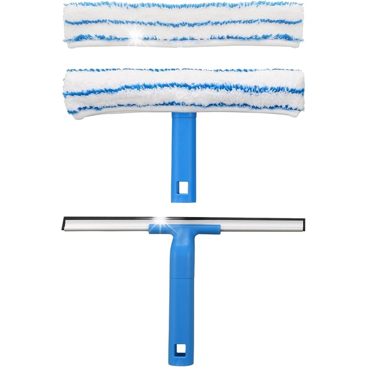 Spalator geamuri, 30 cm, 2 lavete microfibra, ergonomic, antiderapant