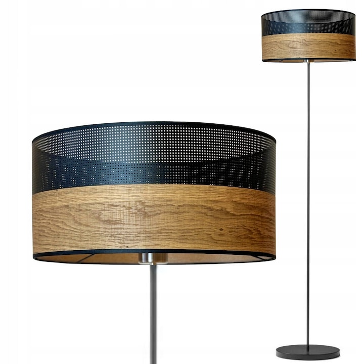 Lampa de podea, 40x155cm, negru/maro