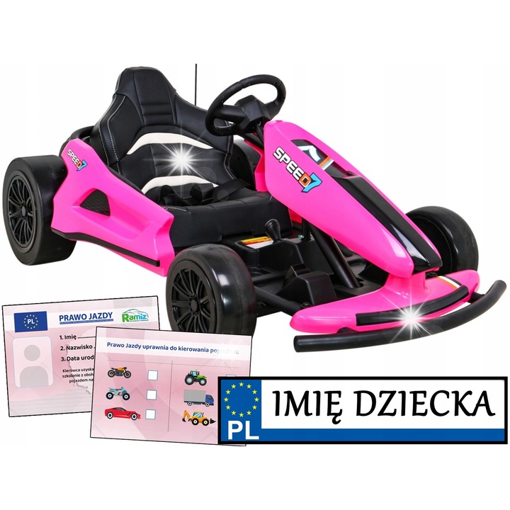 Електрически картинг за деца Speed 7 Drift King, 2 мотора, 24V, 130x75x53cm, многоцветен
