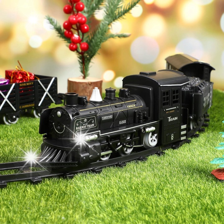Elektromos mozdony hangokkal és fényekkel, fekete