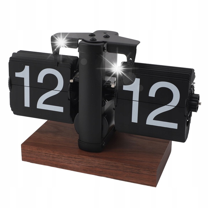 Ceas decorativ mecanic retro cu display digital, negru, 24h, cu mecanism de reglare