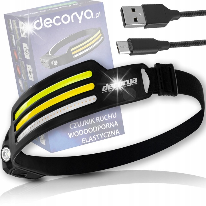 Decorya Flex 3xCOB fejlámpa, 660lm, 8 mód, IPX4 vízálló, USB-C töltés