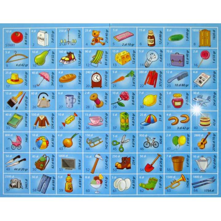 Társasjáték Gra Kasa Edukacyjna, 4 bábu, 50 zseton, többszínű, gyerekeknek