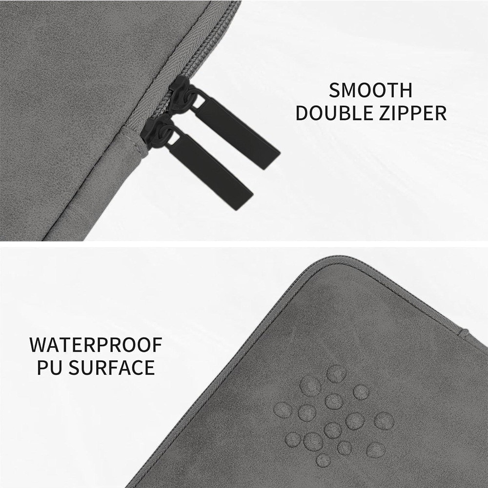 Husa pentru MacBook Pro/Air sau Laptop 15 Sleeve din piele PU premium, 14 -15.6 inch, Gri