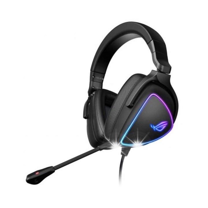Casti gaming ASUS ROG Delta S, USB-C, RGB, 300g, negru, set complet