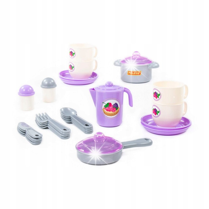 Set de vase pentru copii, Polesie, 28 elemente, 189x171x155cm, in plasa