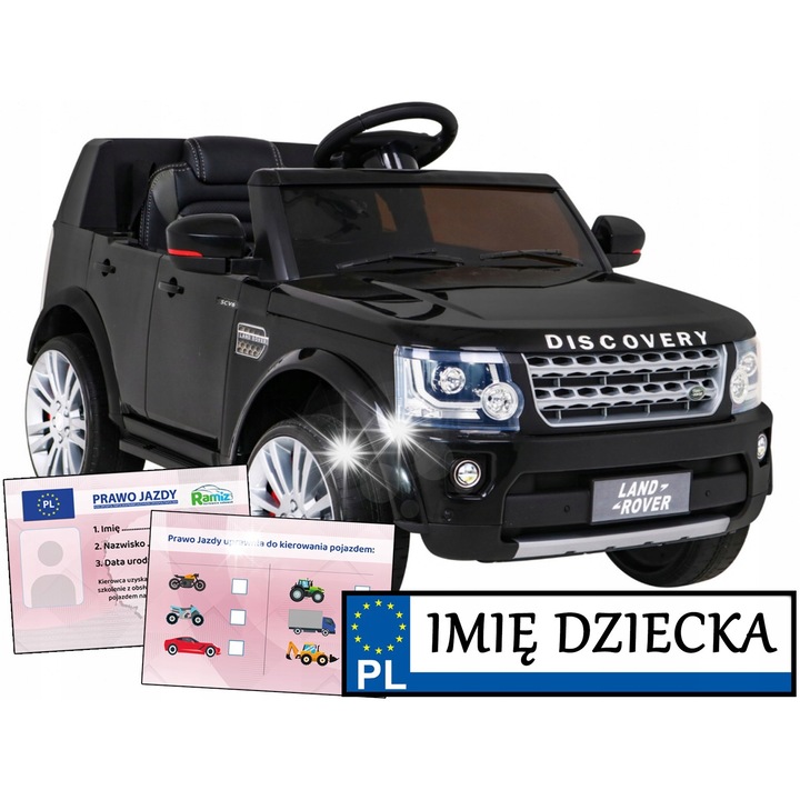 Електрическа кола за деца Ramiz Land Rover Discovery, дистанционно управление за родители, 2 мотора, 12V, бял, 101x67x54cm