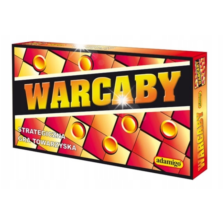 Warcabe társasjáték, ADAMIGO, 2 játékos, stratégia, szürke, dobozban