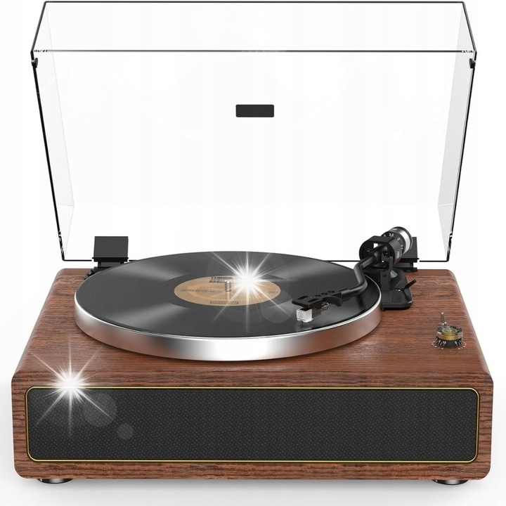 Грамофон Retrolife Bluetooth Vintage с вградени високоговорители, 33/45 об/мин, многоцветен, пълен комплект