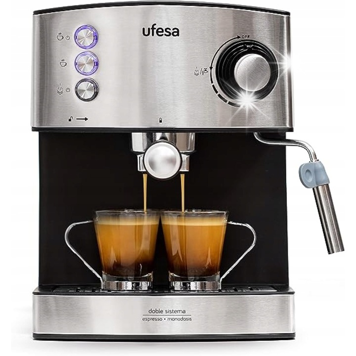Espressor Ufesa CE8020, 1350 W, 20 bar, inox, 1,4 l