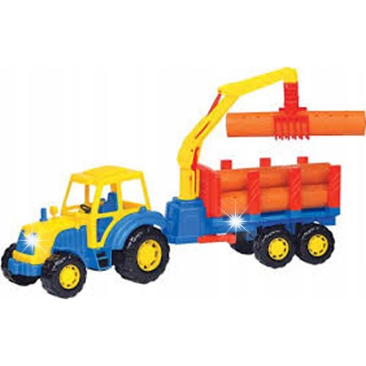 Tractor cu remorca ALTAJ, Polesie, 59cm, pentru copii, multicolor