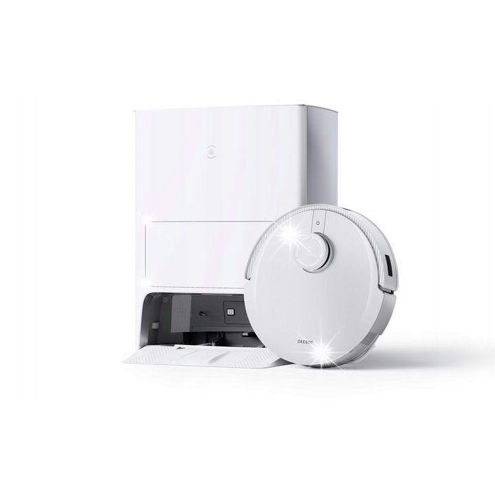 Робот прахосмукачка Ecovacs Deebot X1 OMNI, 5000 Pa, бял, пълен комплект