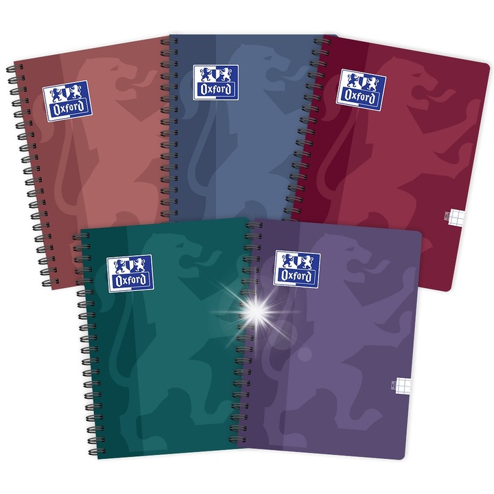 Füzet szett 5 darab, Hamelin, Kolozeszyt Oxford B5, 100 oldal, fehér, spirál