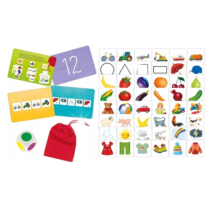 Oktató játék, 16 kártya, 20 kártya szekvenciákkal, többszínű, 1-8 játékosnak, 3 éves kortól