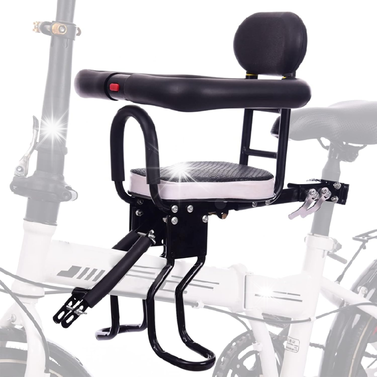 Столче за велосипед за деца, седалка с облегалка, 6 месеца-5 години, многоцветен